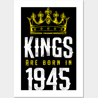 kings are born 1945 birthday quote crown king birthday party gift Posters and Art